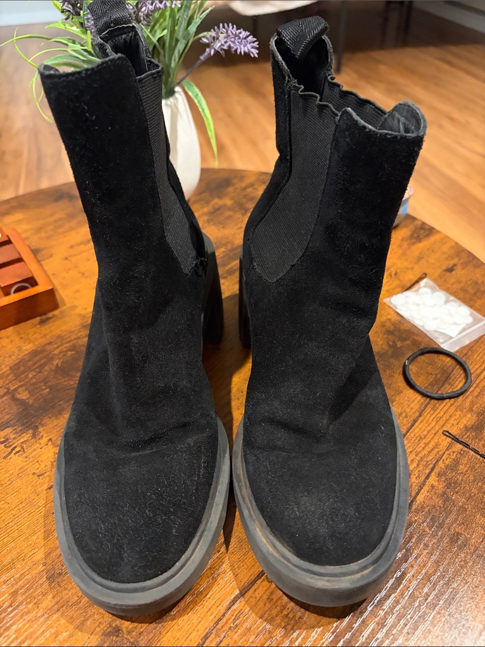 Dolce Vita Black Suede Chelsea Ankle Boots